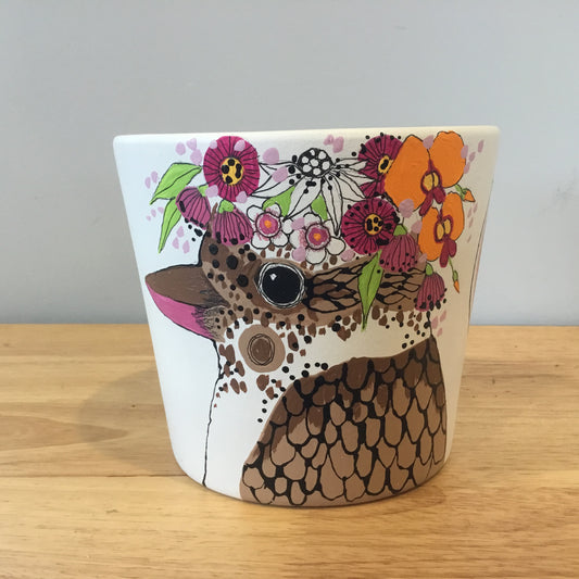 Handpainted Pot cover…ceramic